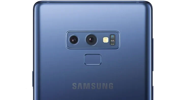 A Samsung Galaxy Note 9 dual rear camera