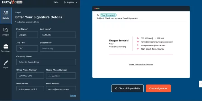 HubSpot Email Signature Generator