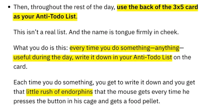 Marc Andreessen's anti-to-do list.