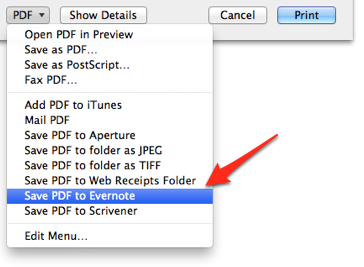 Save PDF Evernote