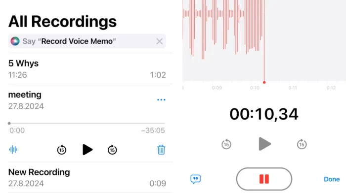 Voice Memos iPhone