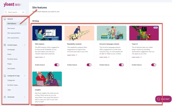 Yoast SEO content marketing tool