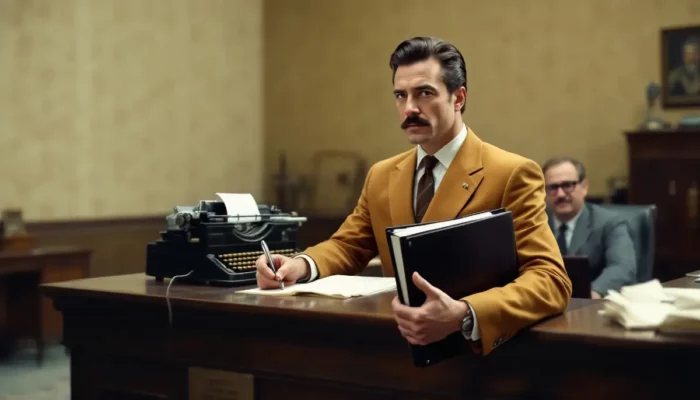 A business owner registering their trucking business at a local government office