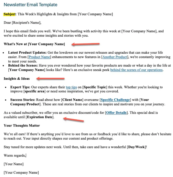 newsletter email template