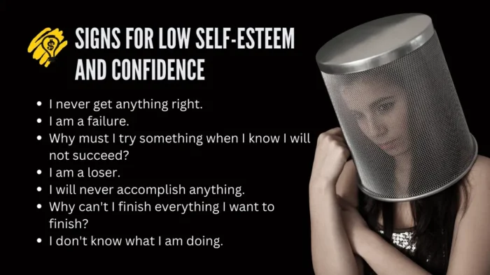 signs for low self-esteem and confidence
